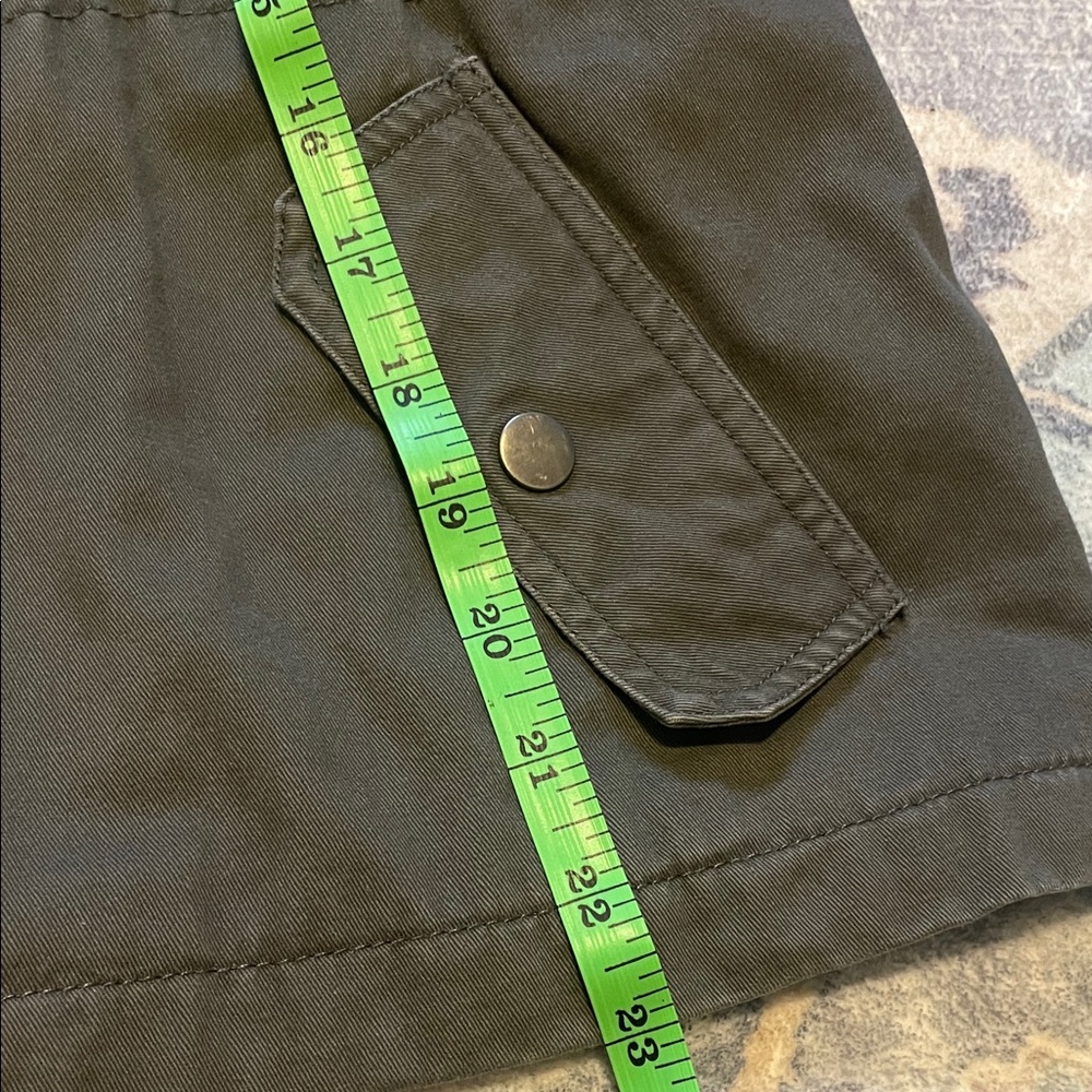 CoffeeShop Olive Utility Jacket with Patterned Sleeves - Picture 6 of 6
